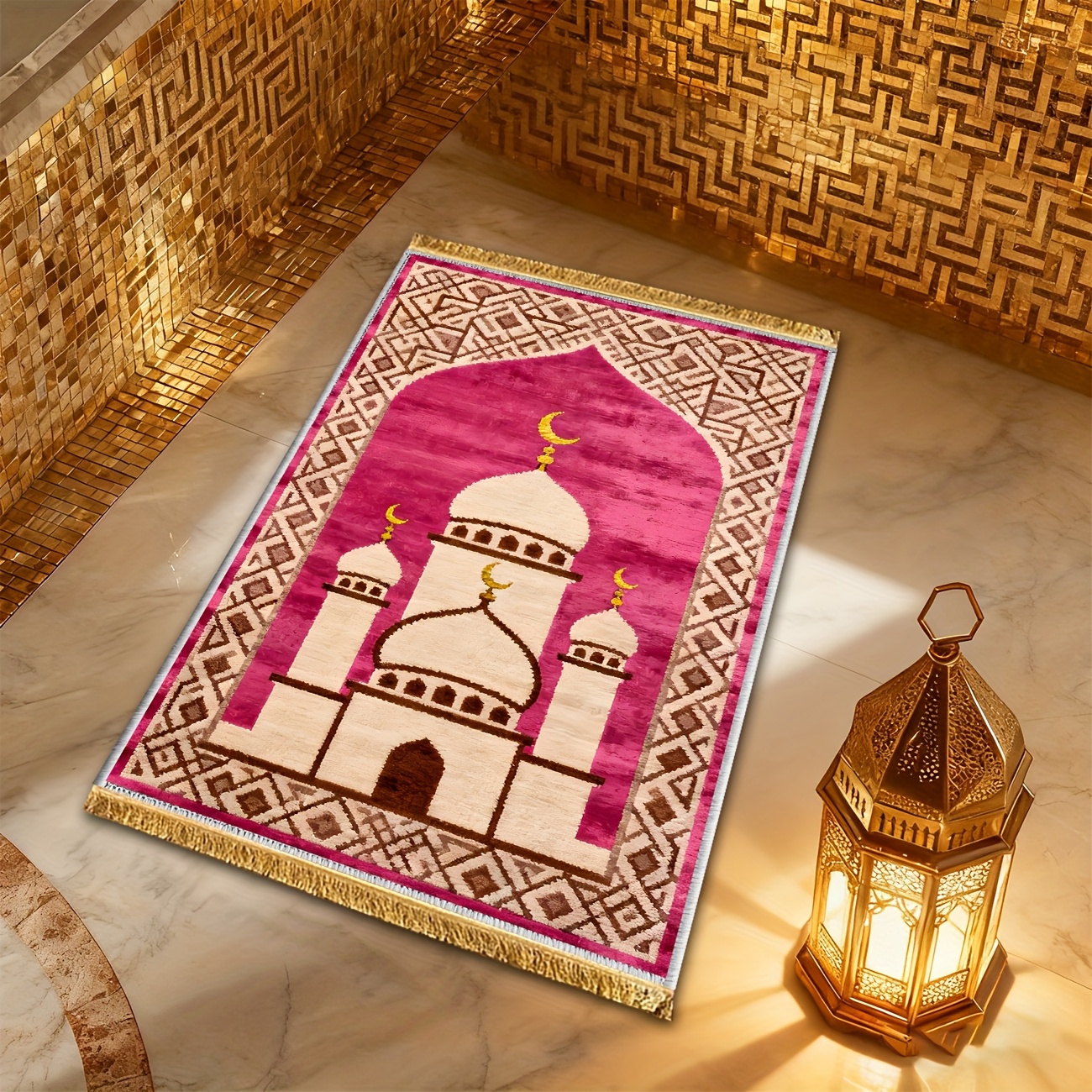 VIKAMA Pink Geometric Mosque M - Maranta Prayer Plant のレビューと価格