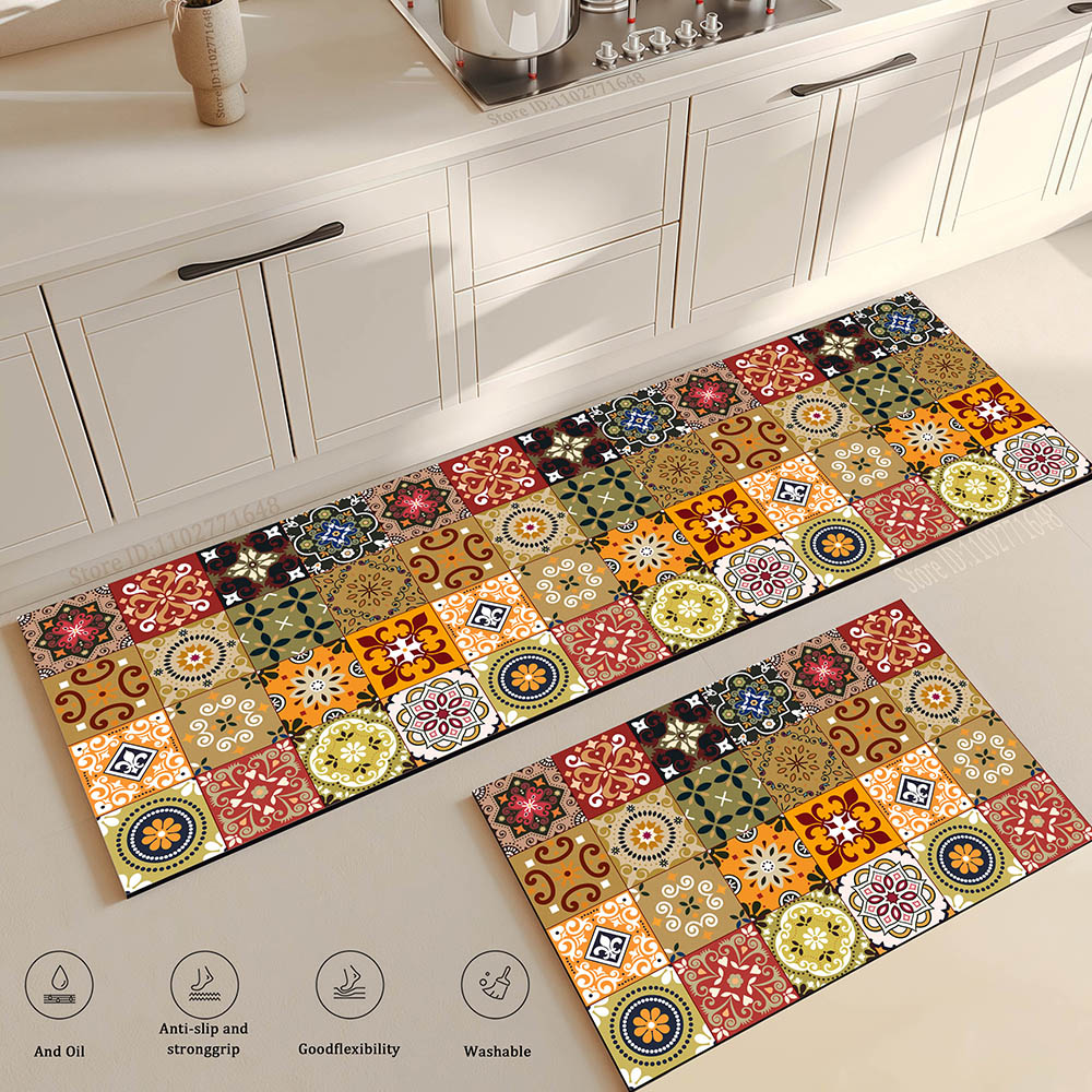Flower Long Large Kitchen Mat  - Maranta Prayer Plant のレビューと価格