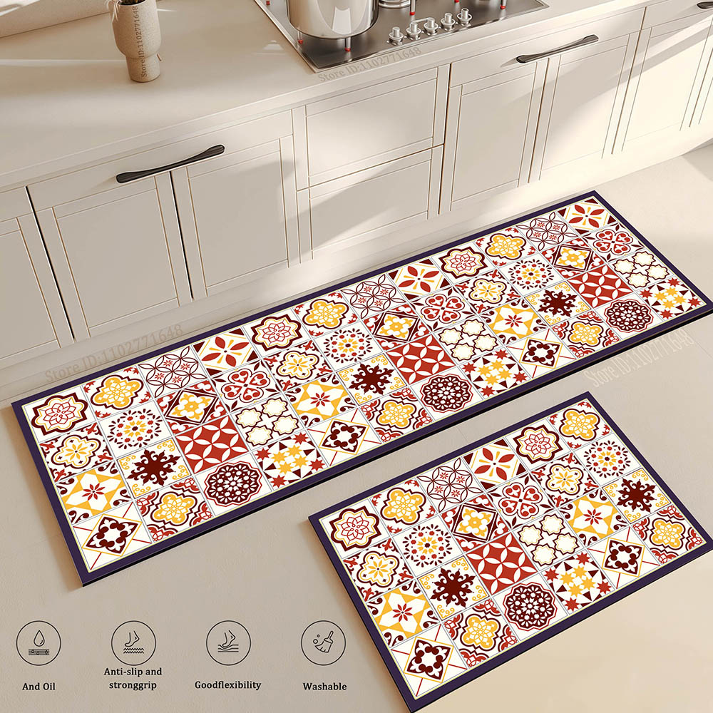 Flower Long Large Kitchen Mat  - Maranta Prayer Plant のレビューと価格