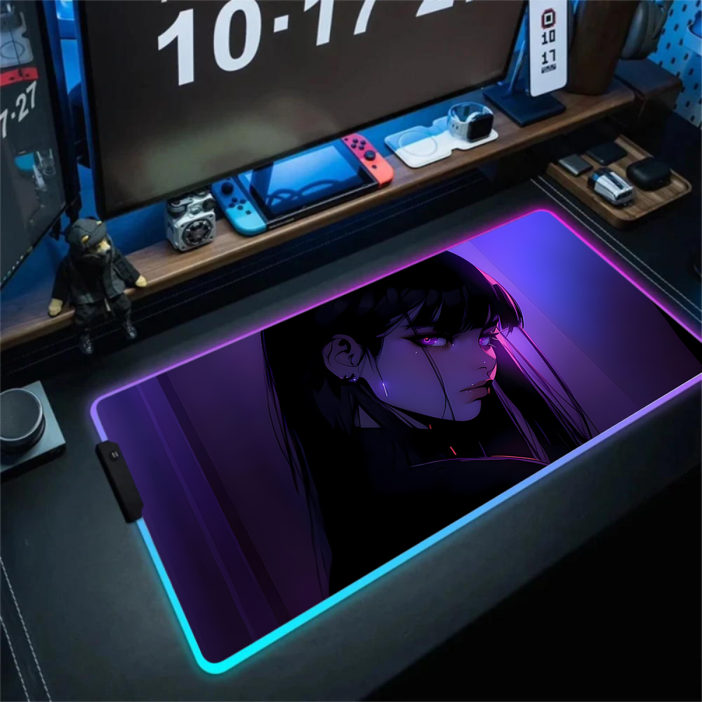 Anime Girl Mousepad Gaming Mou - Tradescantia Purple のレビューと価格