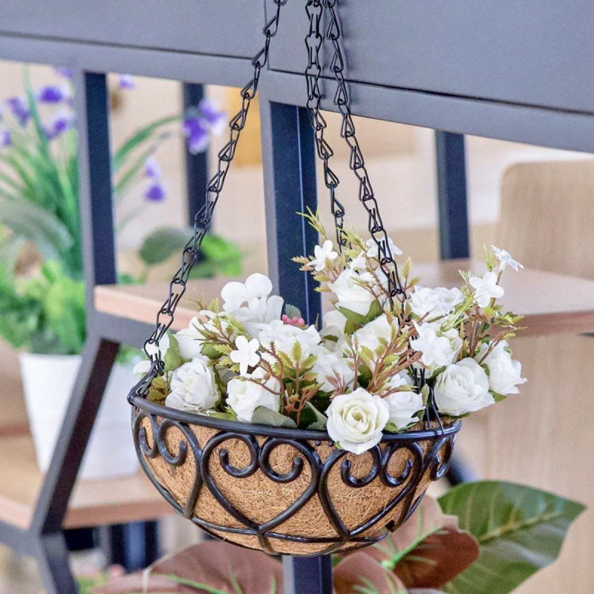 Coconut Liner Iron Chain Hangi - Spider Plant Hanging のレビューと価格