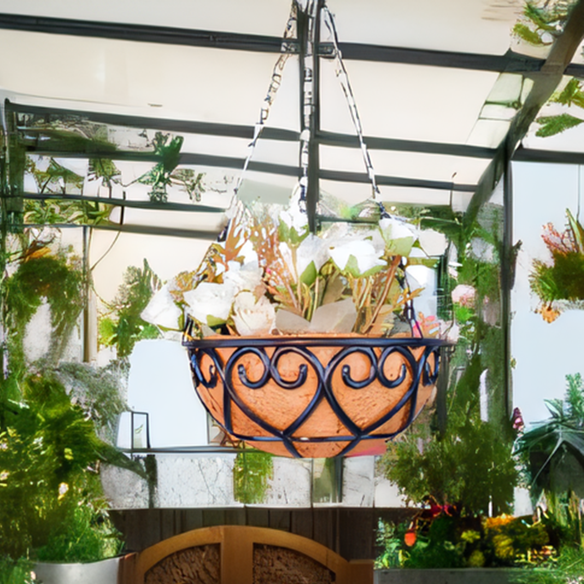 Coconut Liner Iron Chain Hangi - Spider Plant Hanging のレビューと価格