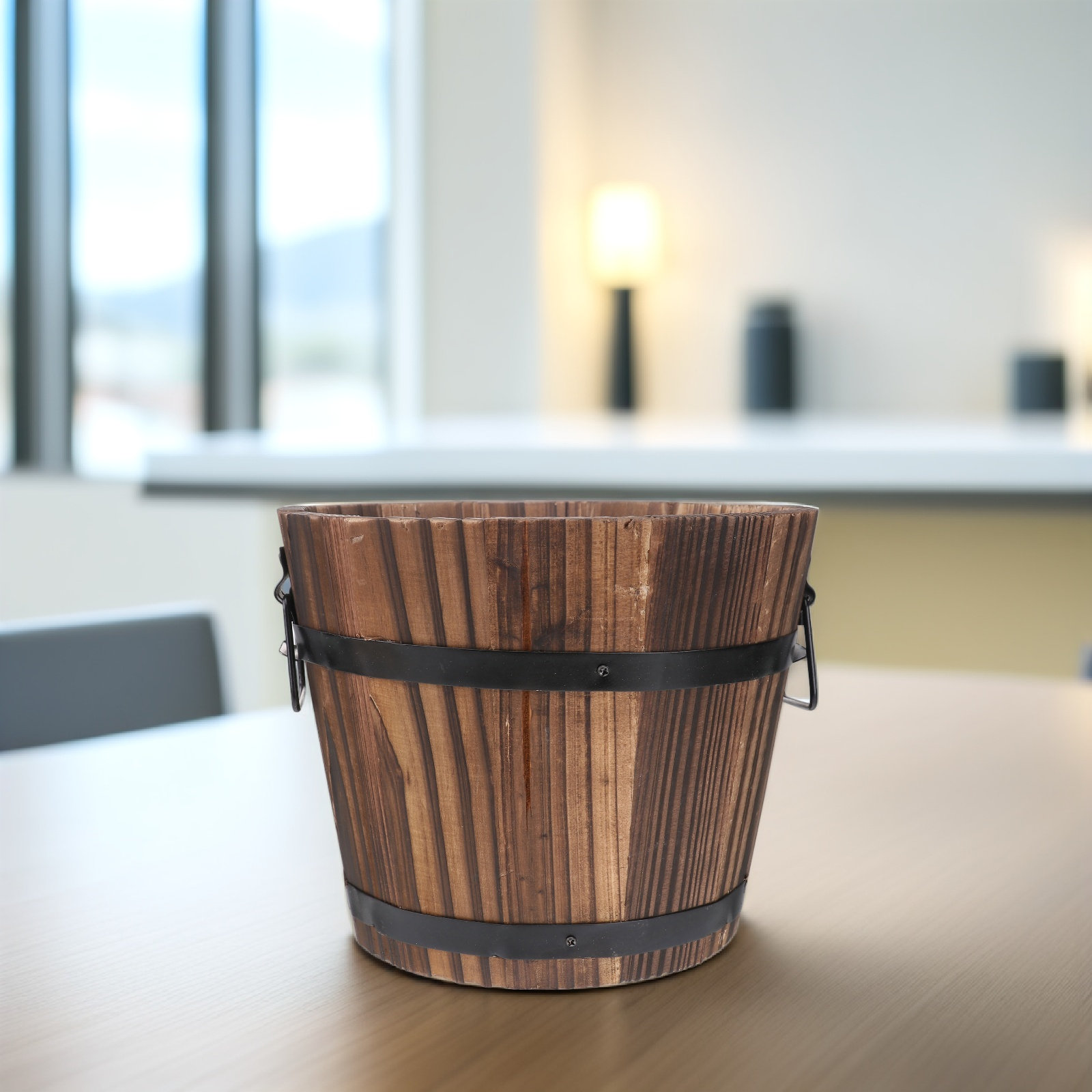 Wooden Round Barrel Planter La - Aloe Vera Pot のレビューと価格