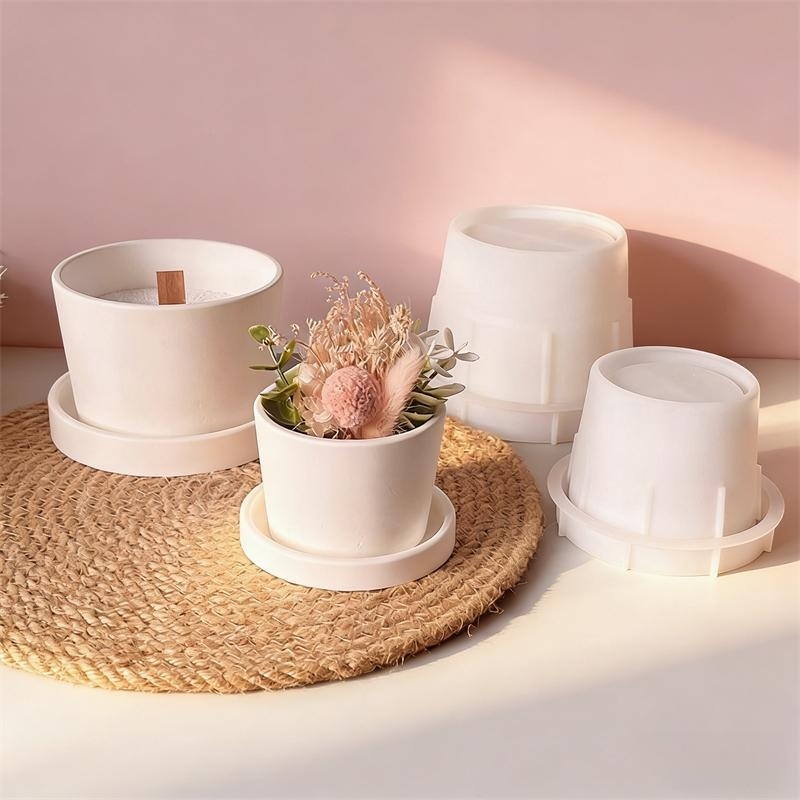 Round Plaster Vase Flowerpot C - Echeveria Succulent のレビューと価格